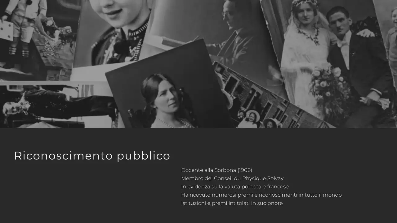 Minimalista moderno che esplora la vita di Marie Curie Presentazione