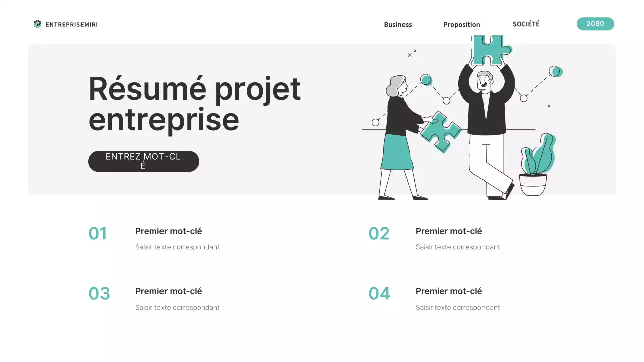 Un plan d'affaires simple, couleur menthe