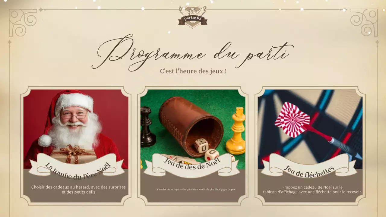 invitation de Noël classique beige