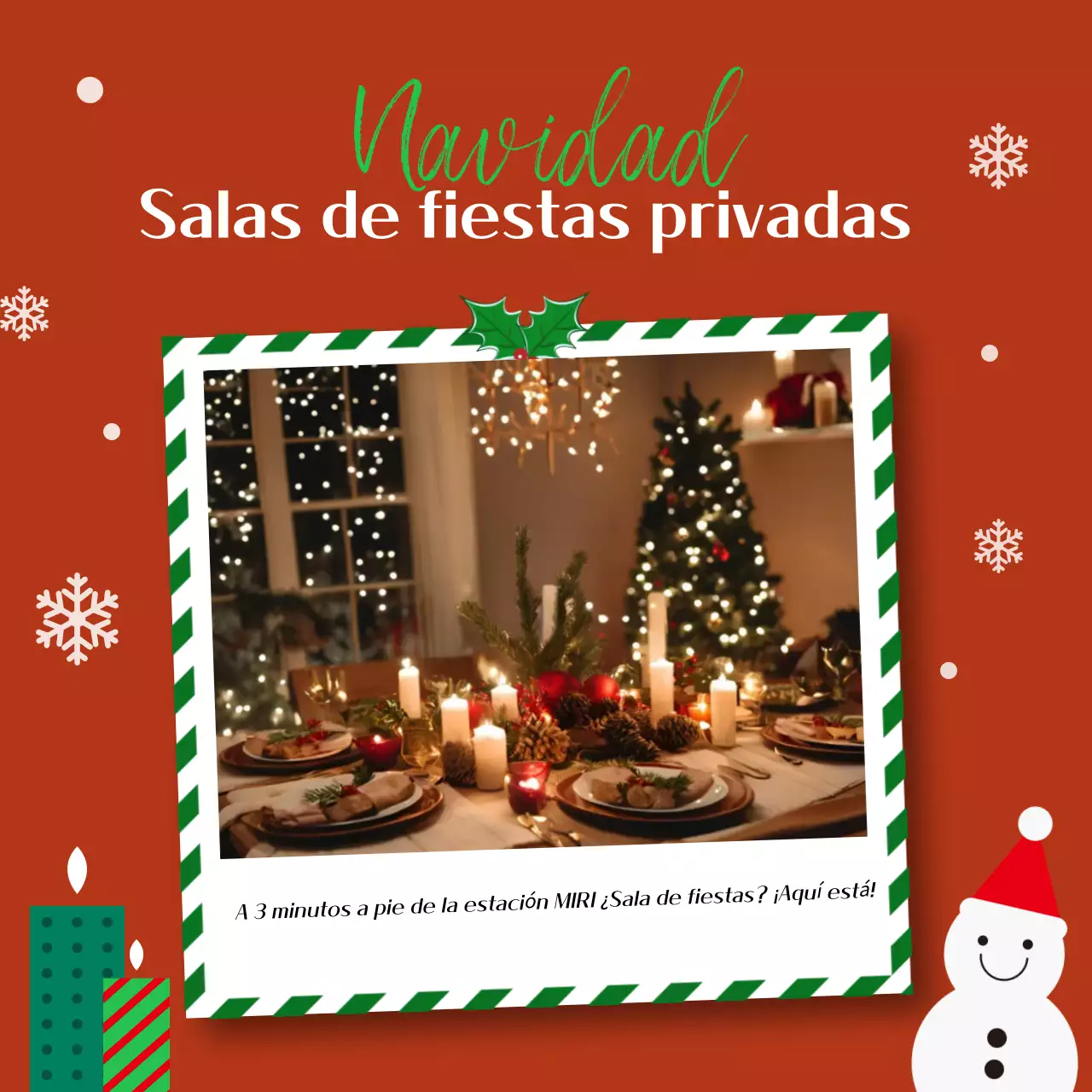 Eventos navideños acogedores en color naranja
