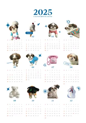 Calendario blu degli adorabili cuccioli