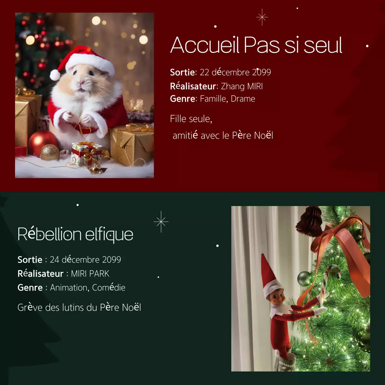 Cadeaux de Noël rouges et cosy
