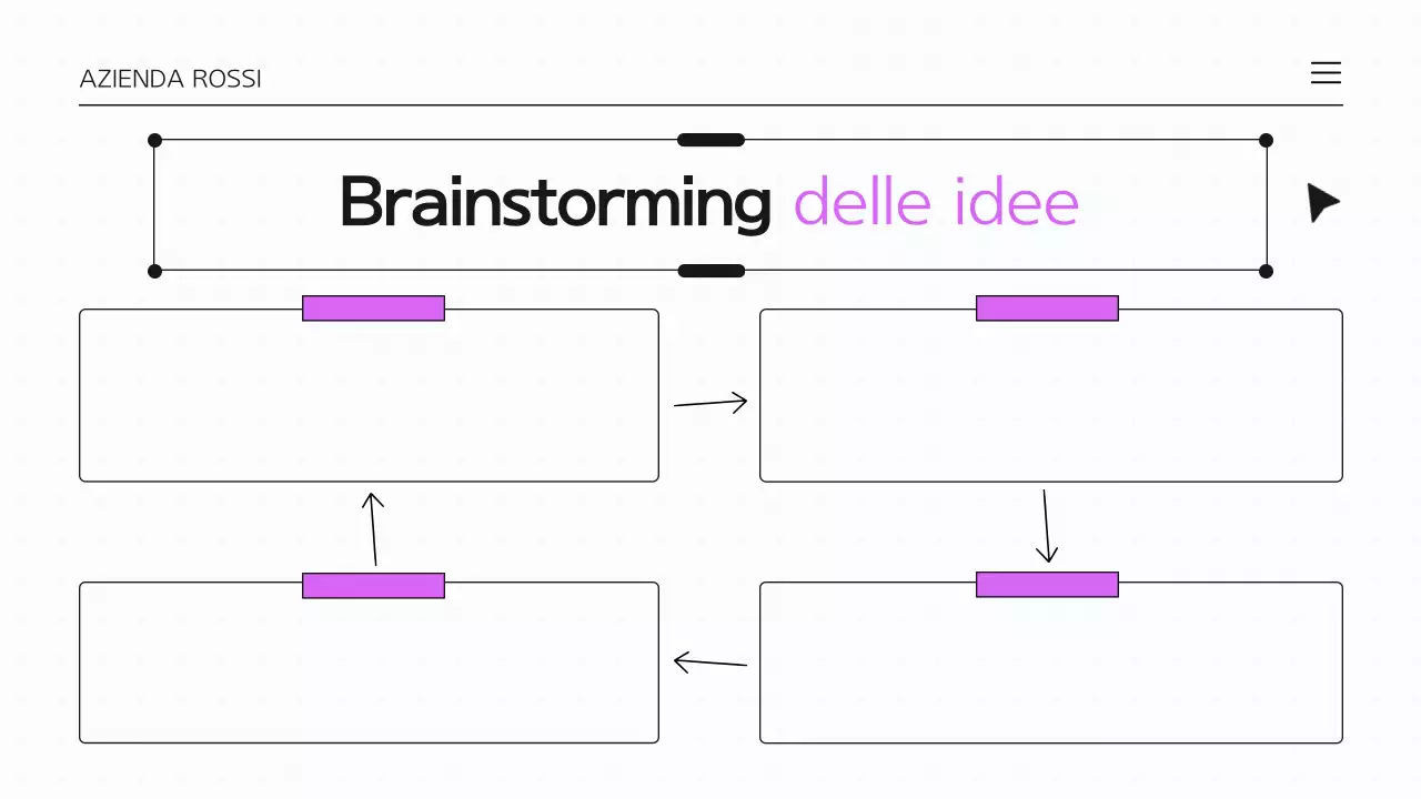 Presentazione infografica Brainstorming viola e bianco