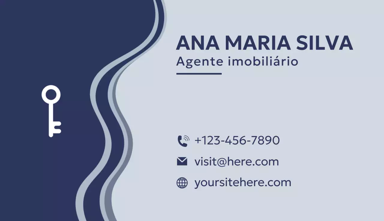 cartão de visita imobiliário moderno da marinha