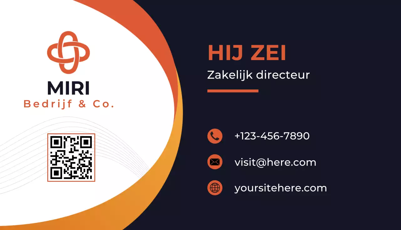 Oranje modern visitekaartje