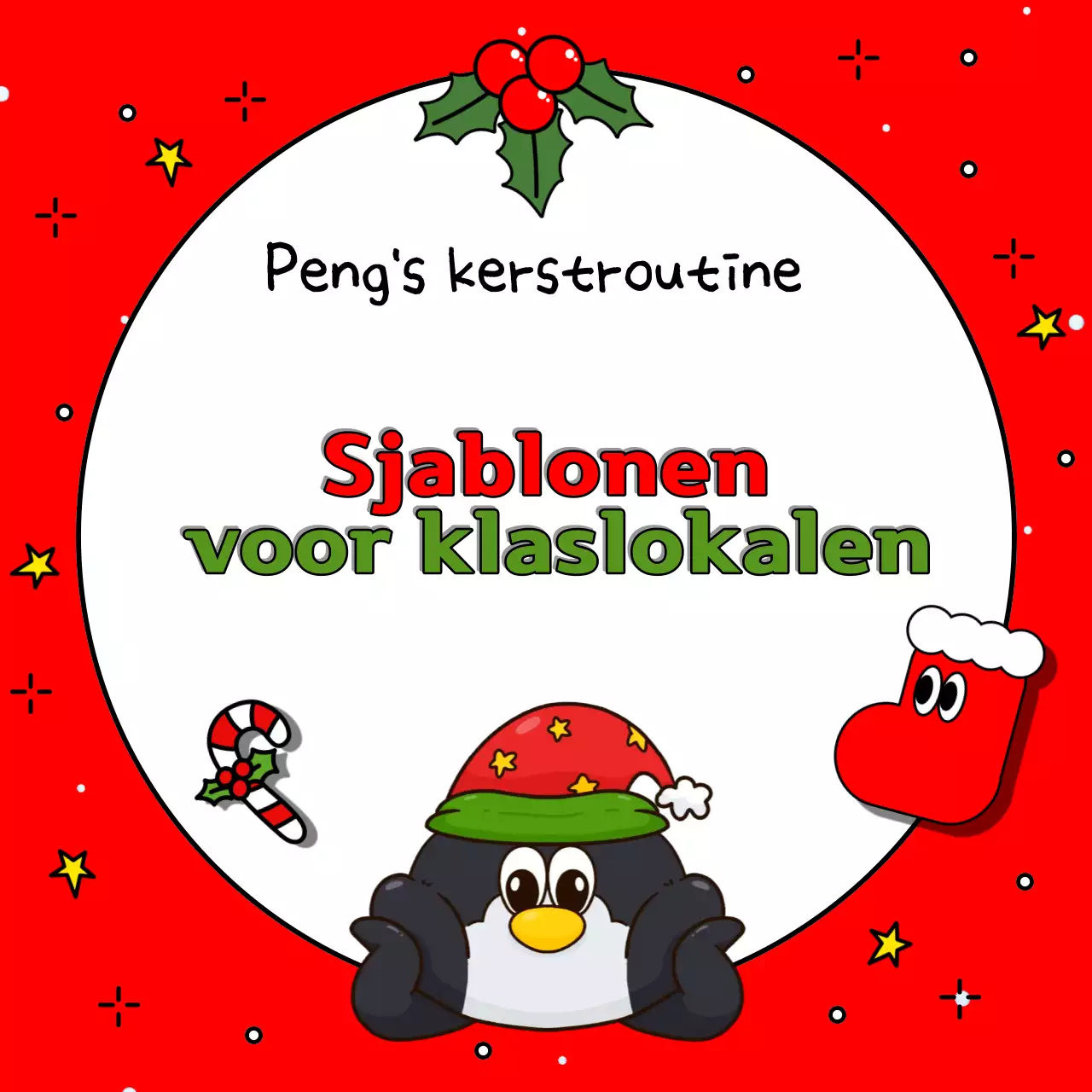 Adverteer je kerstevenement in rood en groen met deze leuke advertentie voor kerstevenementen