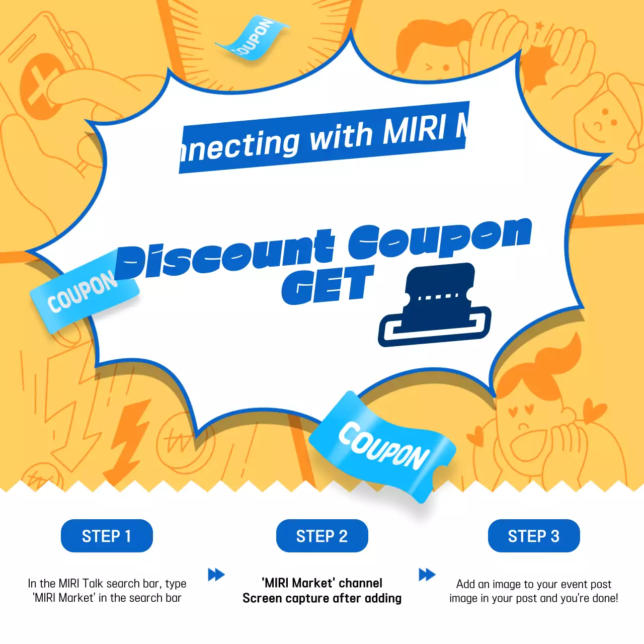 Promosi Kupon Trendi Kuning Posting Media Sosial