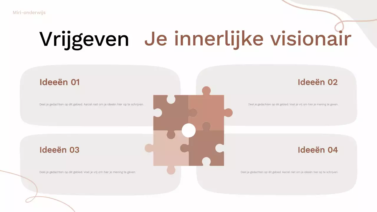 bruin en roze organische brainstorm layout gids