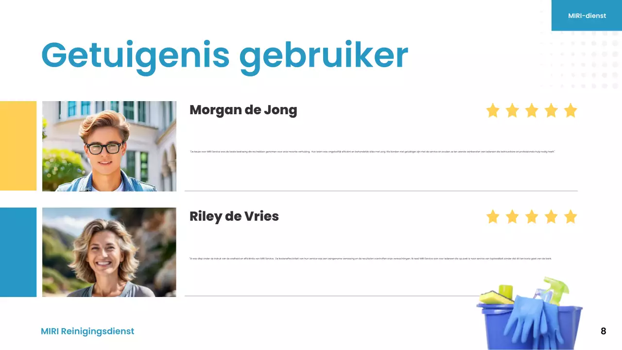 blauw geel modern schoonmaakservice promotie