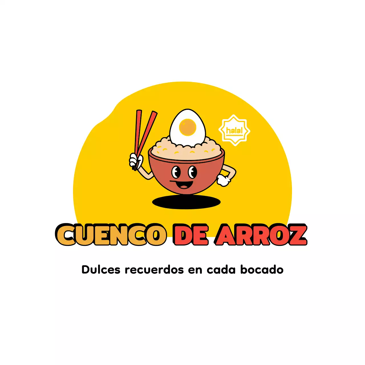 anuncio de alimentos de dibujos animados amarillos