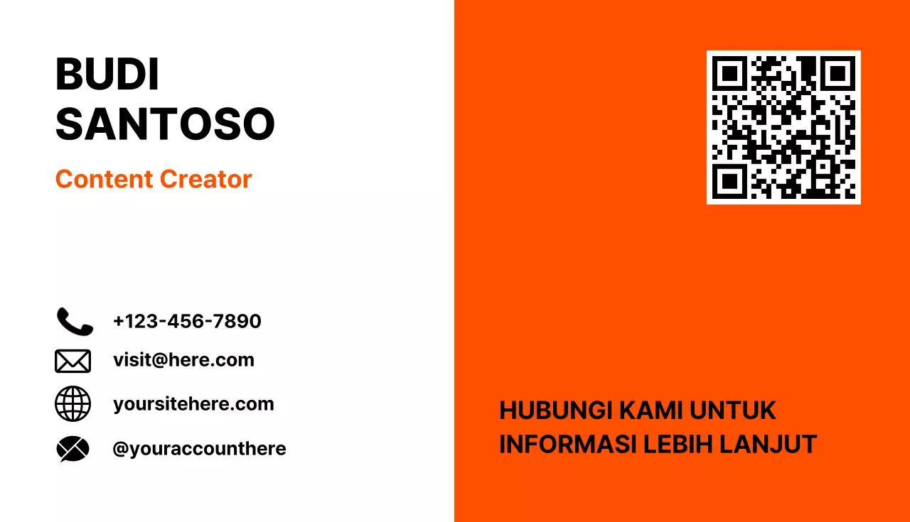 Orange Simple Business Card