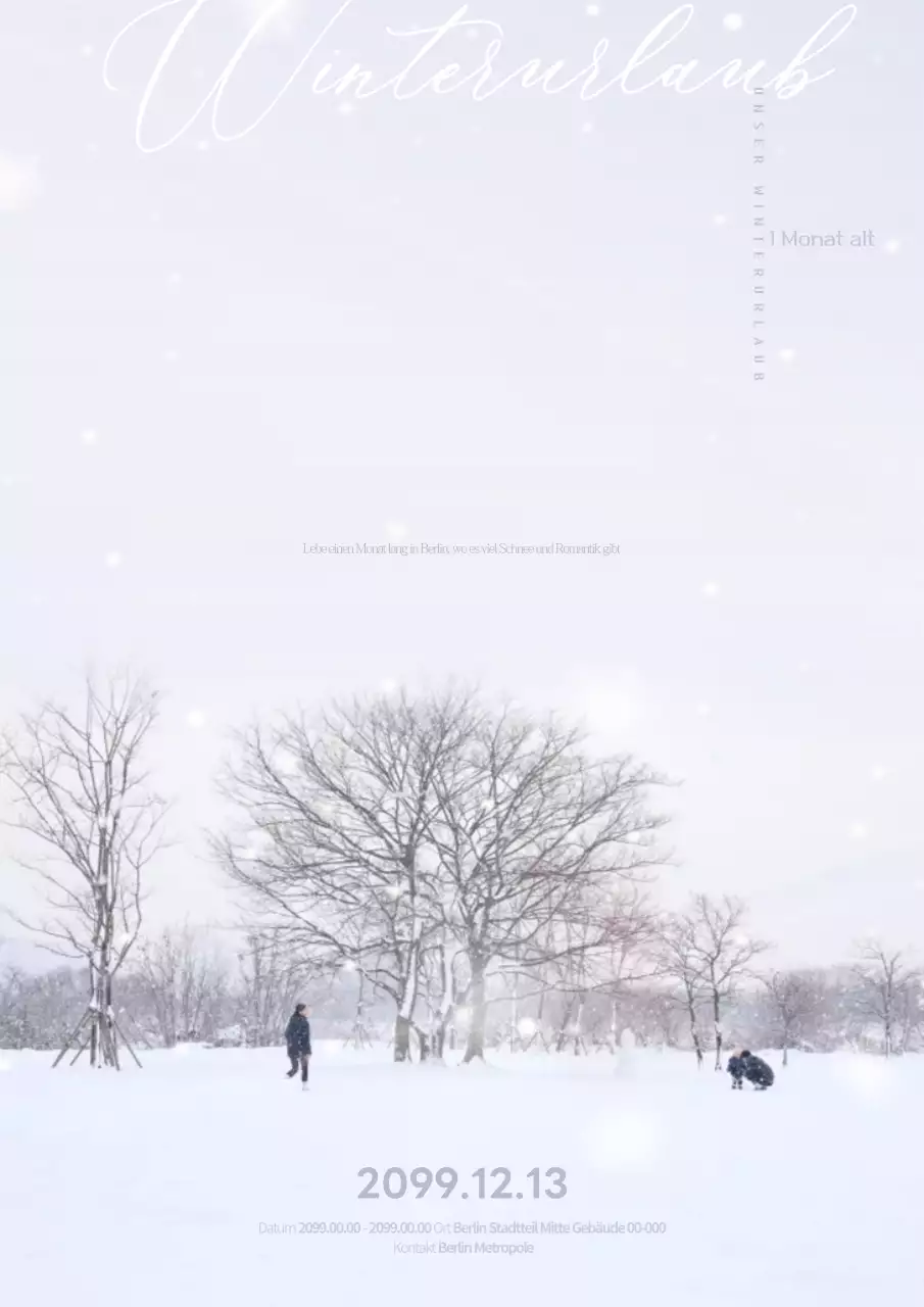 Weiße minimalistische Winterkampagne in der Übersicht