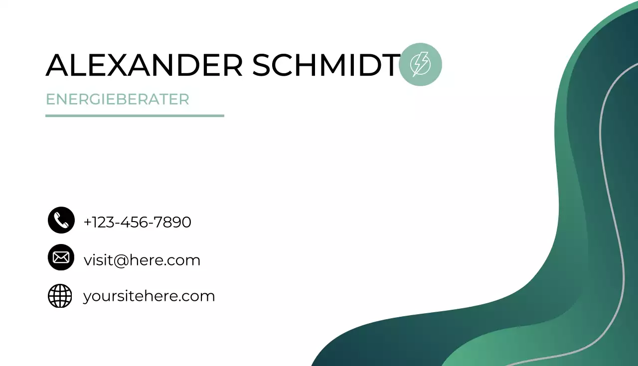 Visitenkarte für moderne grüne Energie