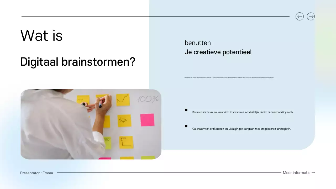 blauw en groen schoon digitale brainstormgids