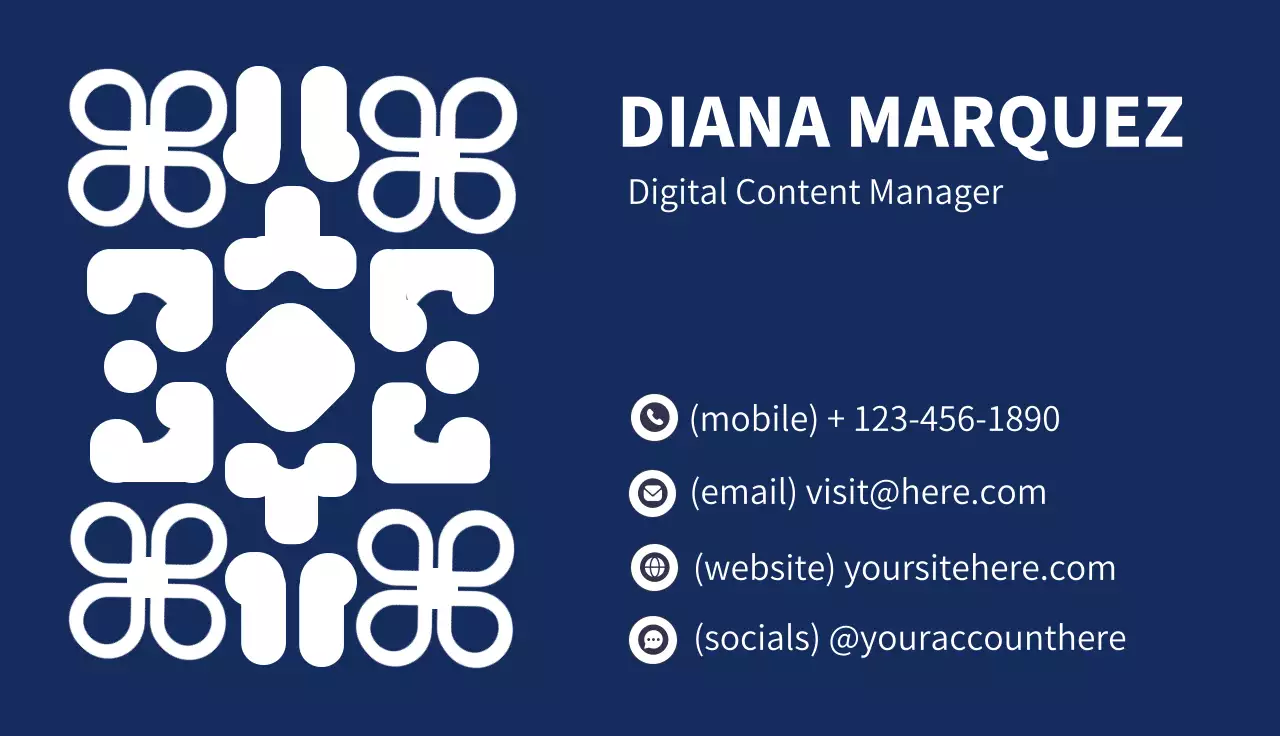 Navy Minimal Business Card