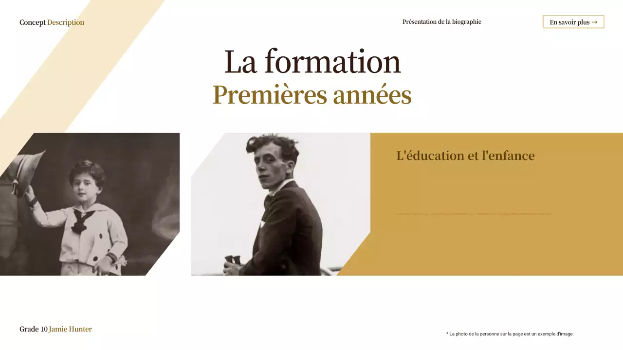 classe biographie vintage beige