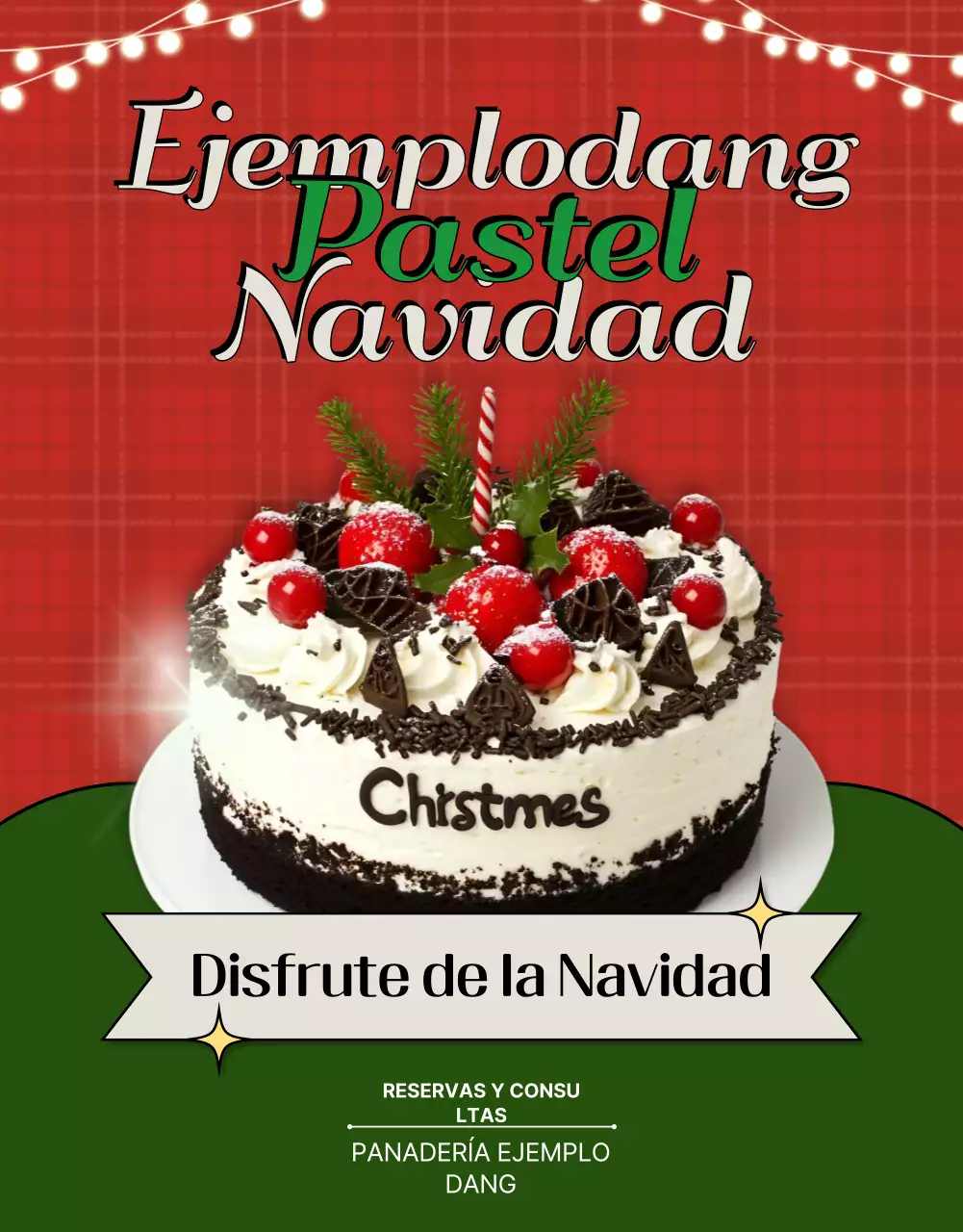 Promoción Pastel de Navidad Vintage Rojo