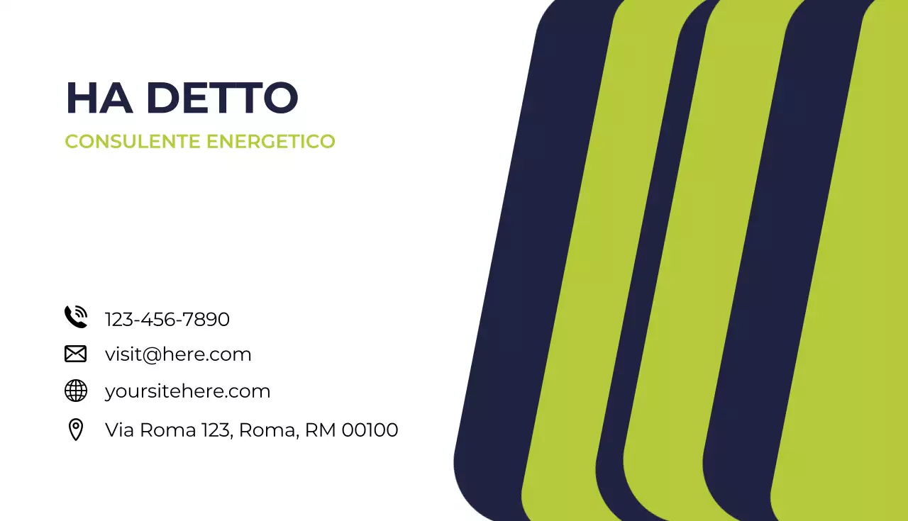 Biglietto da visita verde moderno per consulenti