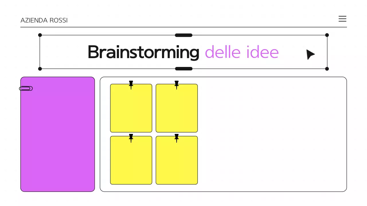Presentazione infografica Brainstorming viola e bianco