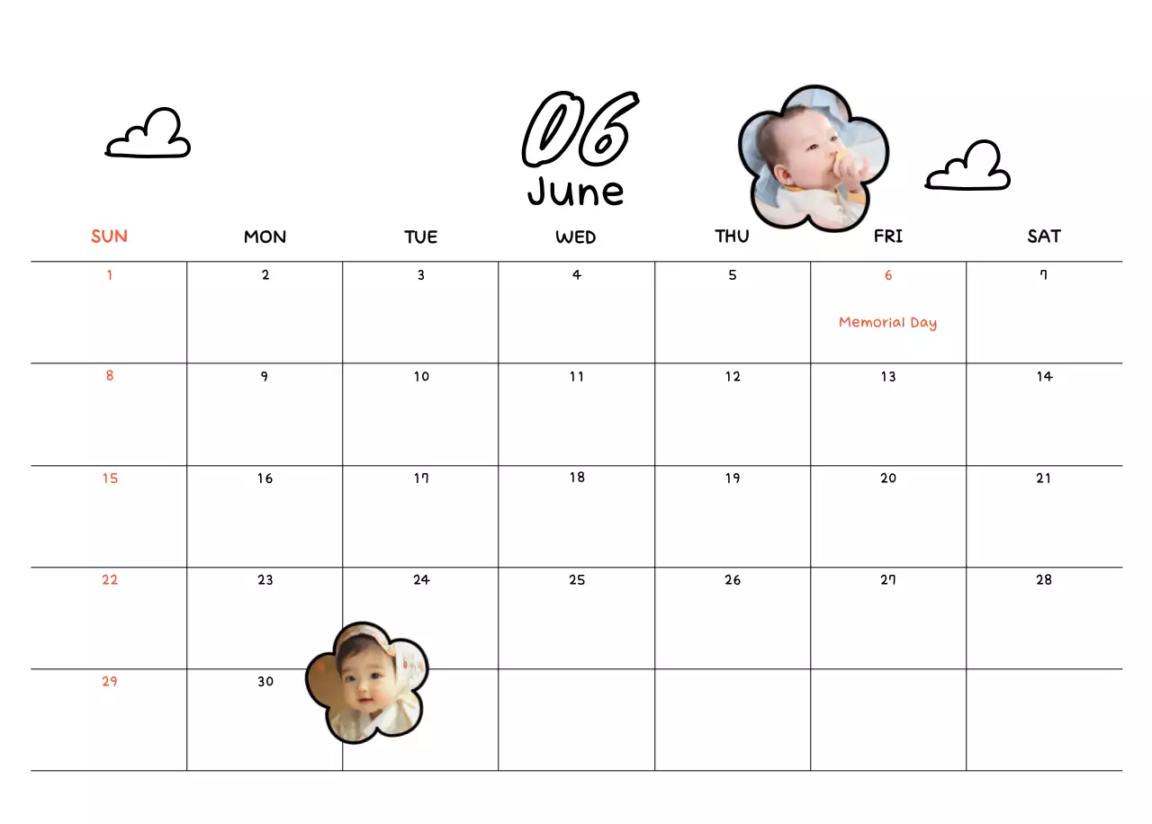 Kalender foto Tahun Baru yang lucu