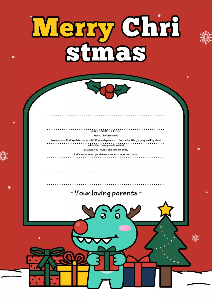 Red Cute Christmas Card Poster