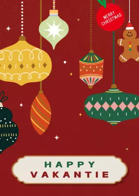 Rode Vintage Kerstkaart