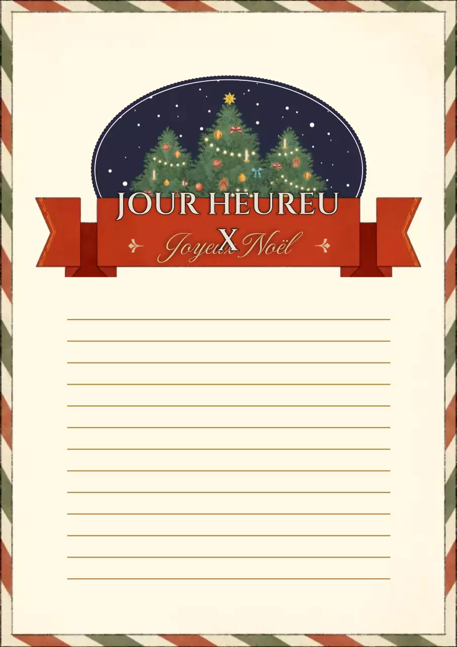 Carte de Noël vintage en rouge et ivoire