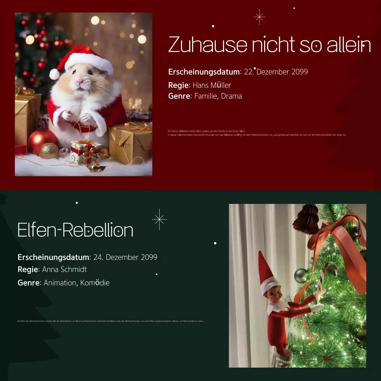 Rote gemütliche Weihnachtspicks