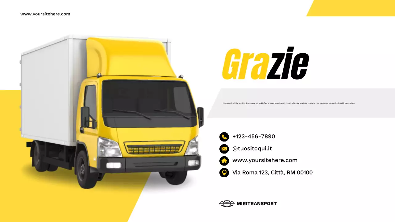 presentazione del trasporto moderno giallo