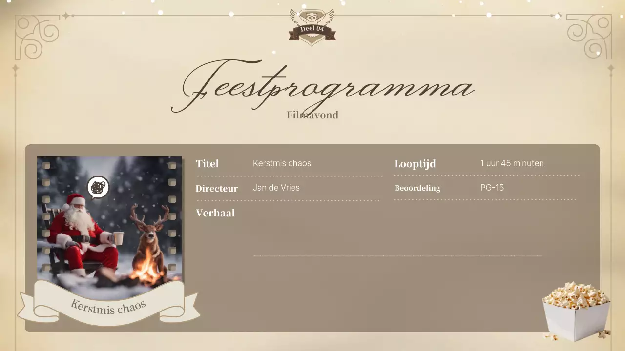 beige klassieke kerstuitnodiging