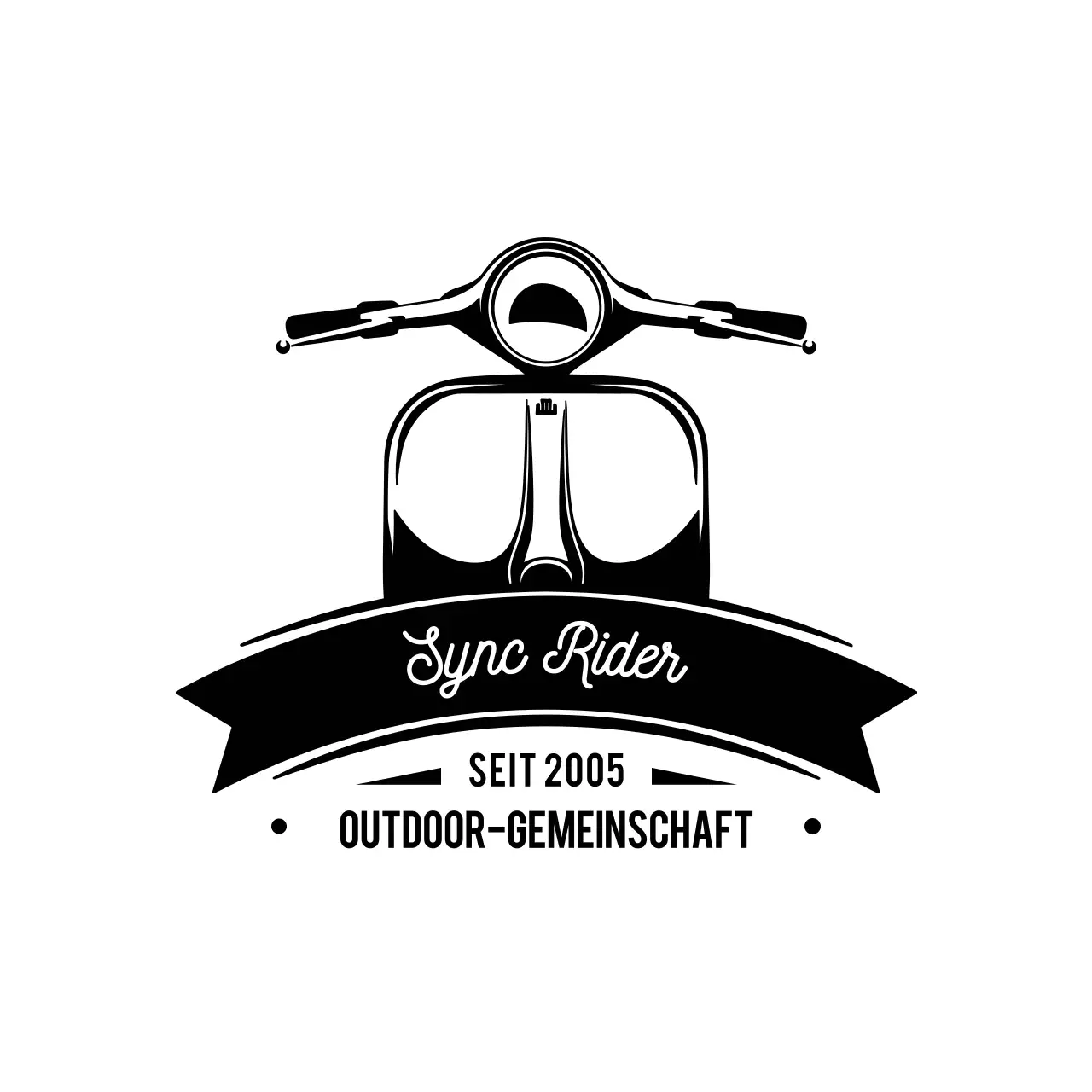 schwarzes Vintage-Roller-Logo