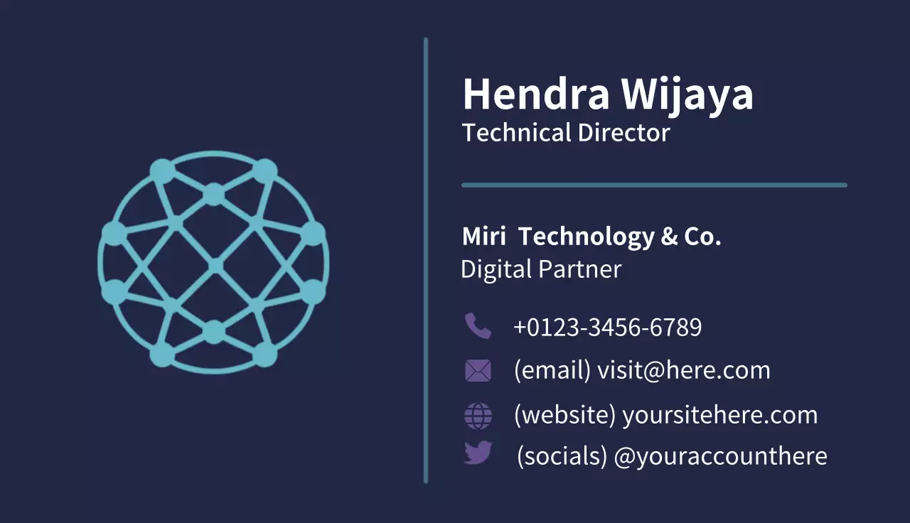 Navy Minimal Business Card