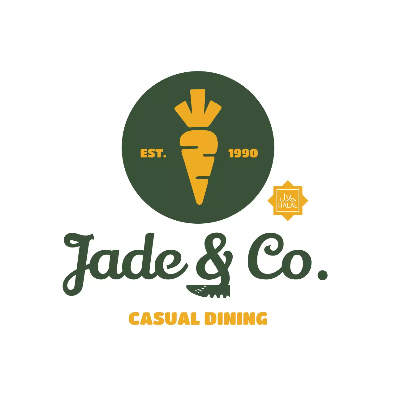 grünes rustikales Lebensmittel-Logo