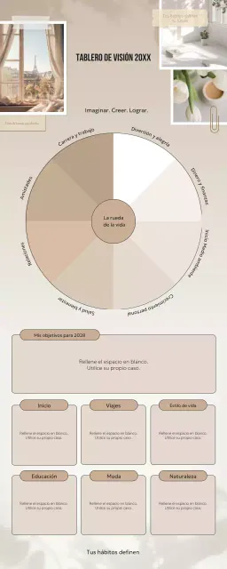 planificador de visión moderna beige