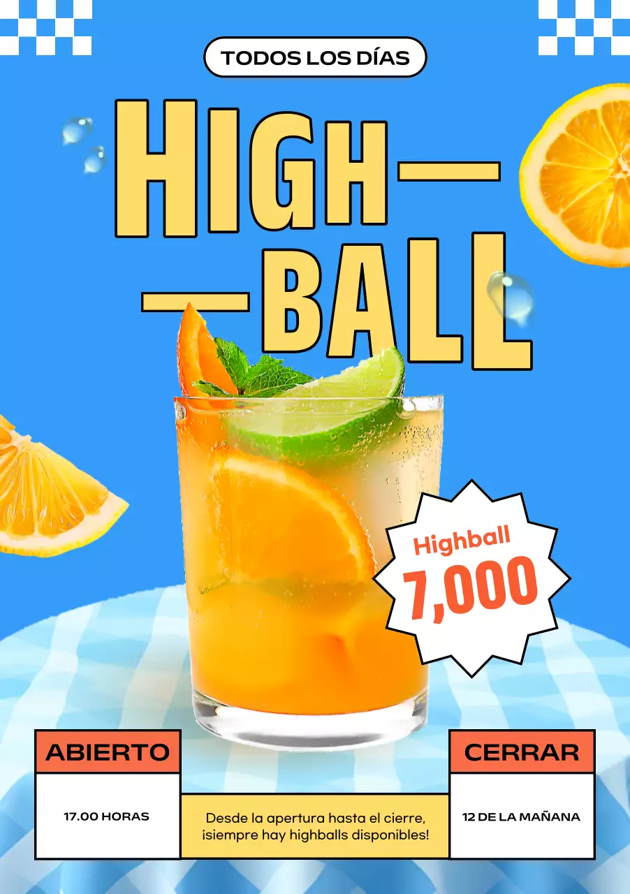 Anuncio de cóctel Blue Pop