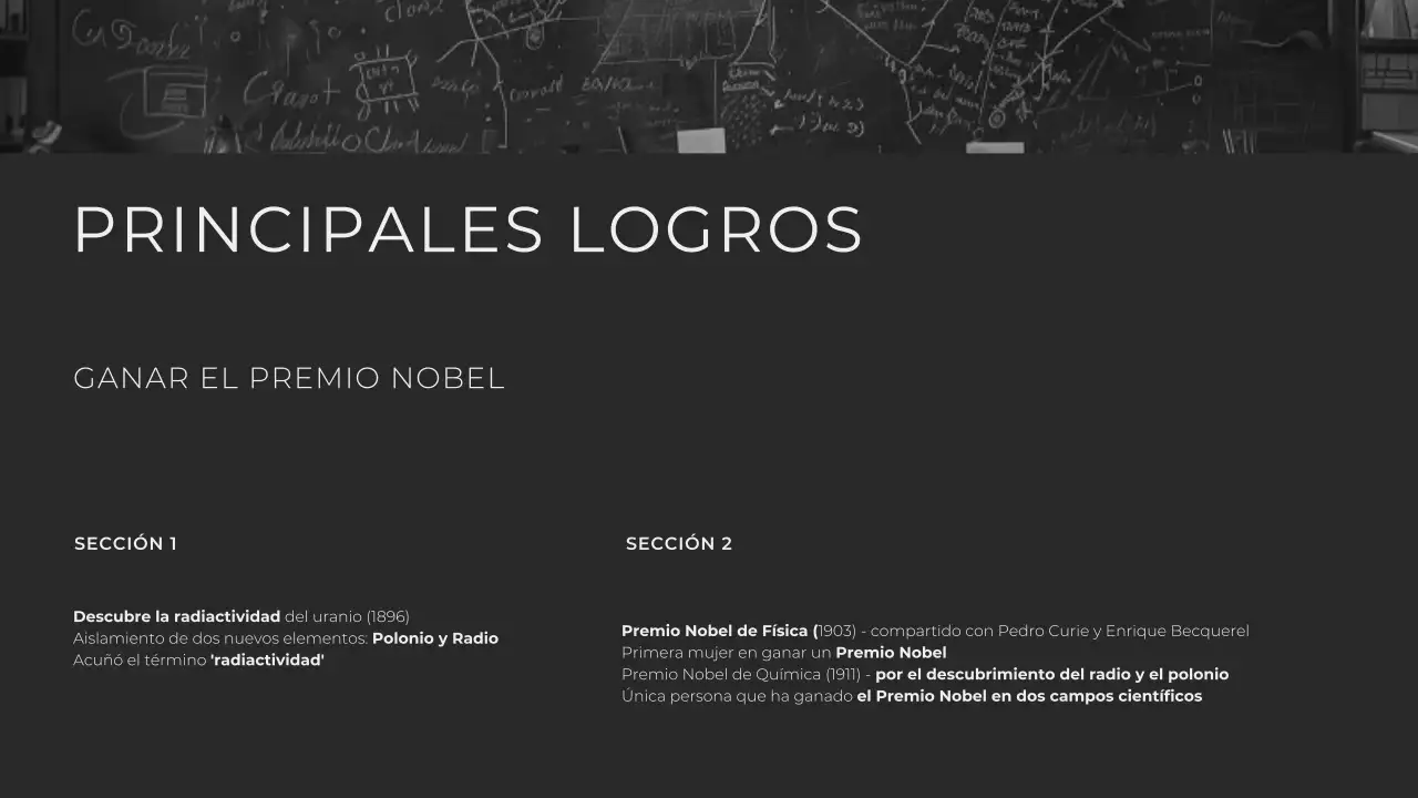 Modern Minimalist Explorando la vida de Marie Curie Presentación