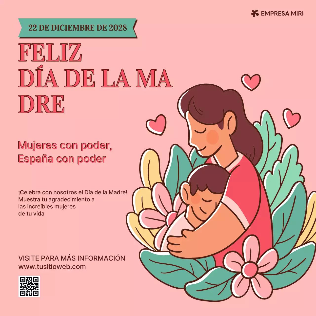 Anuncio vintage rosa para el Día de la Madre