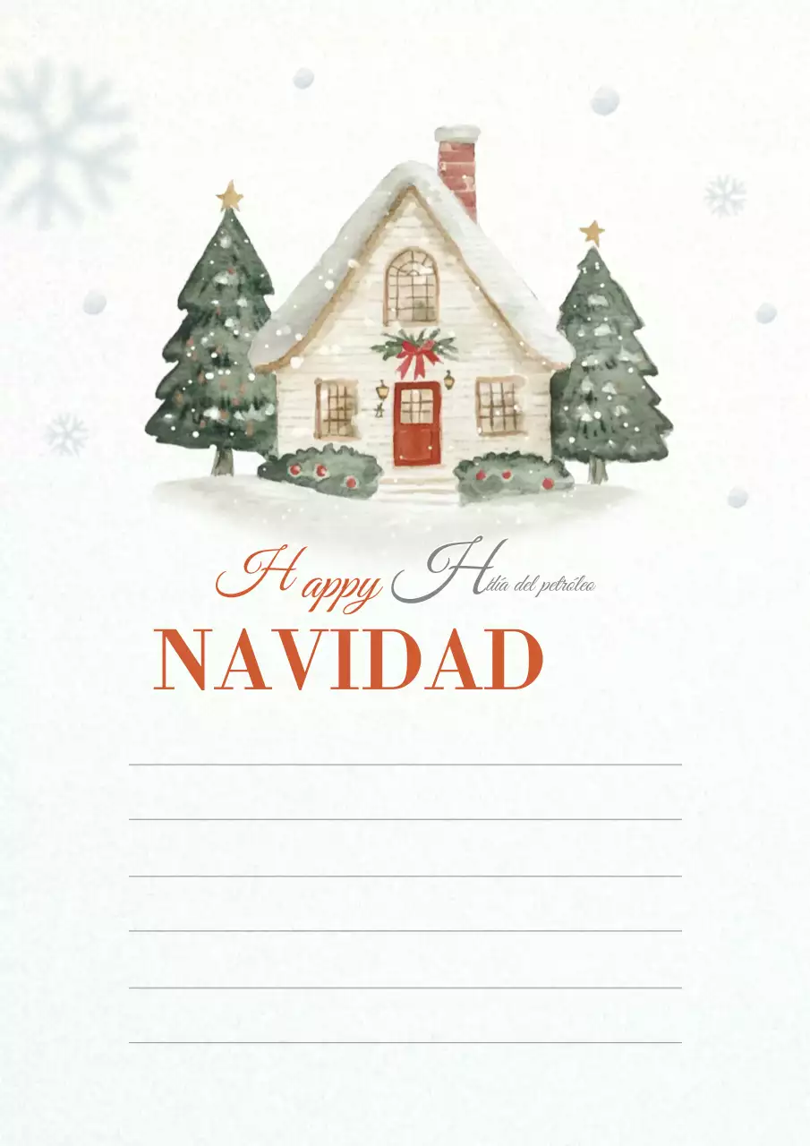 Una sencilla tarjeta de Navidad en blanco