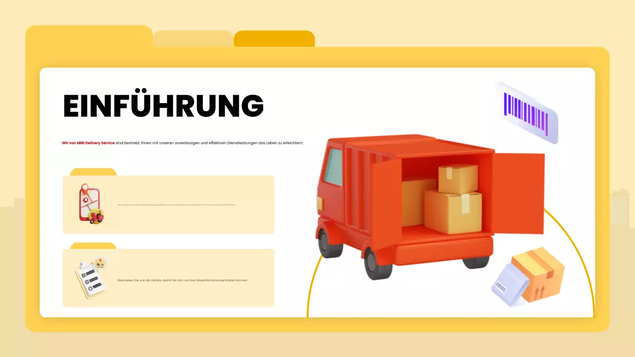 gelbe moderne Lieferankündigung