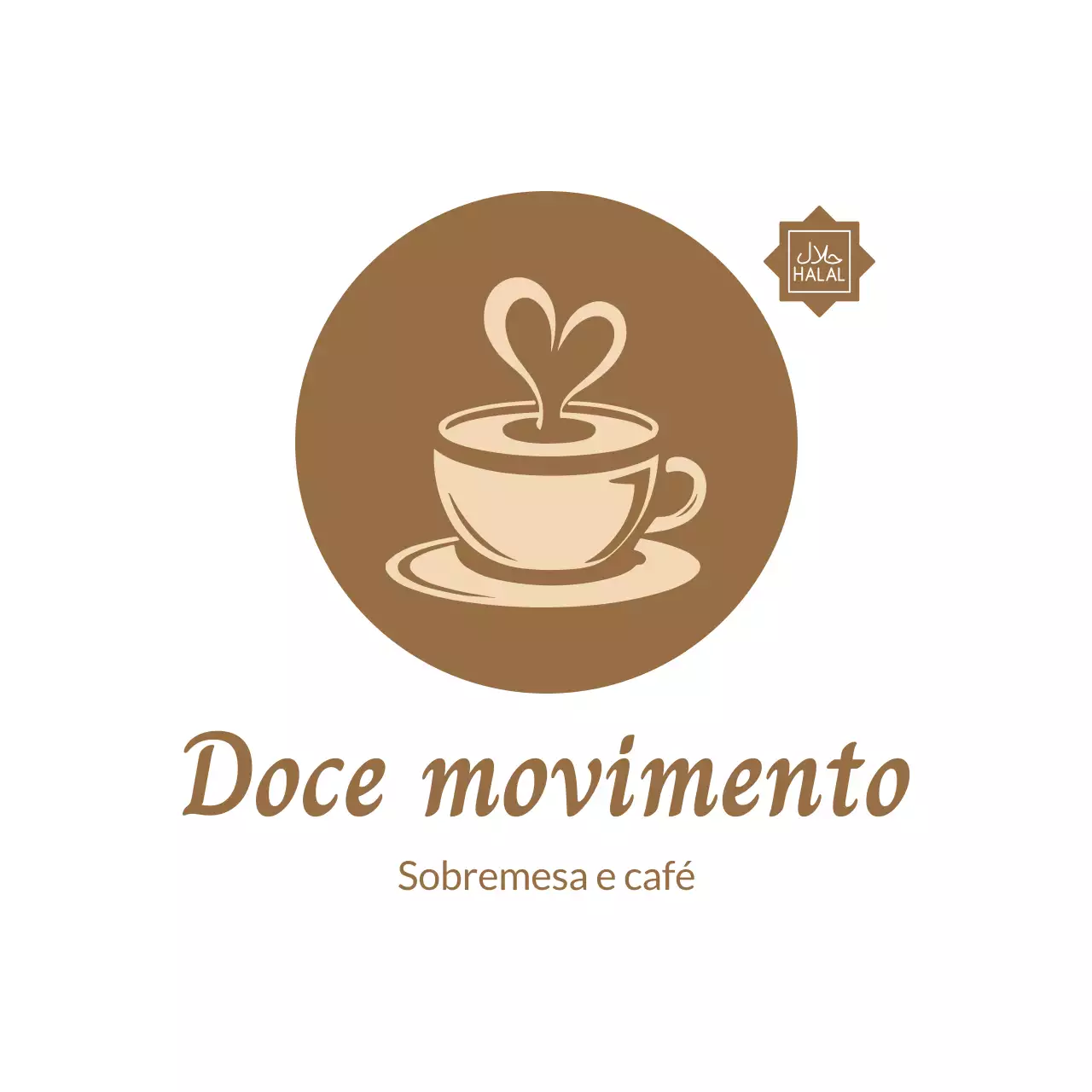 logótipo minimalista castanho para café