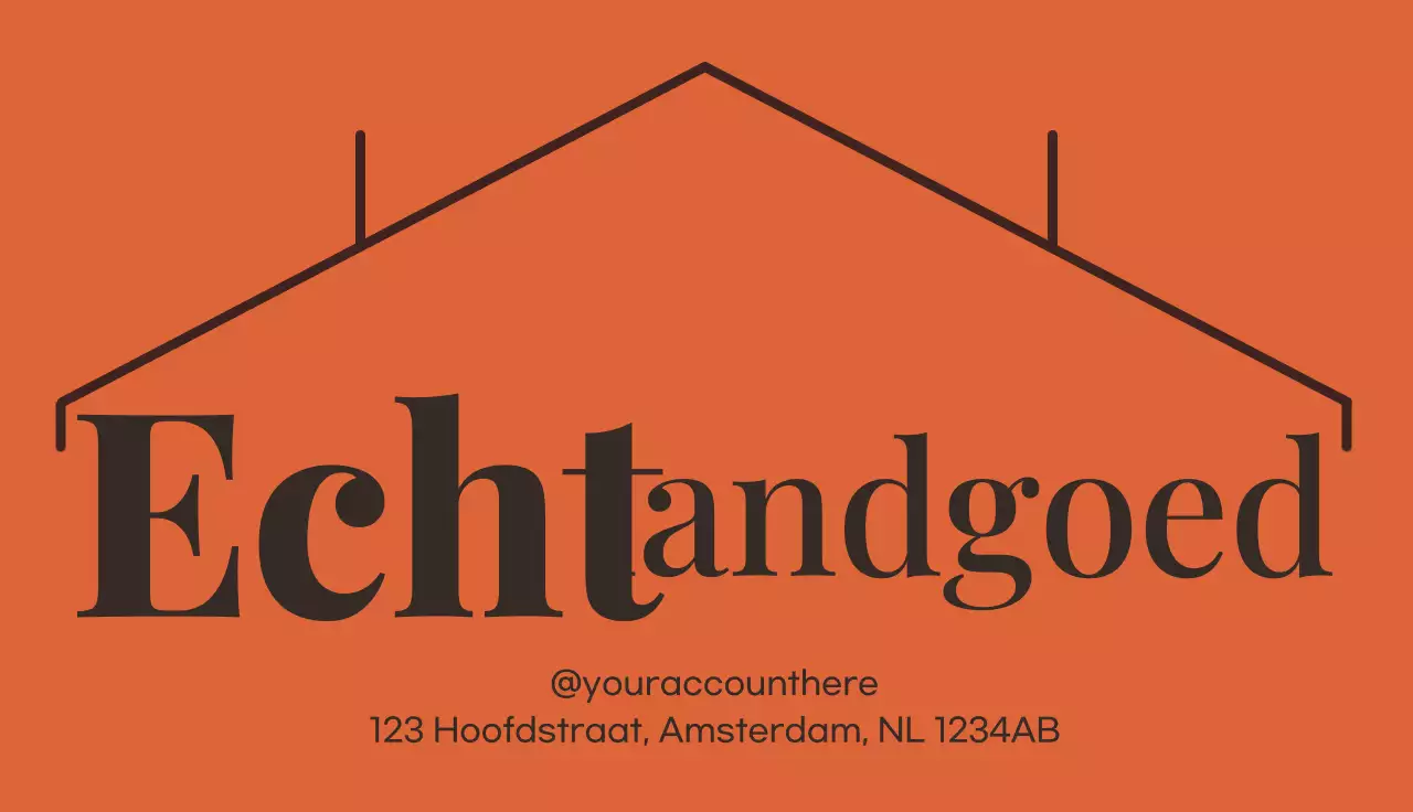 bruin modern onroerend goed visitekaartje