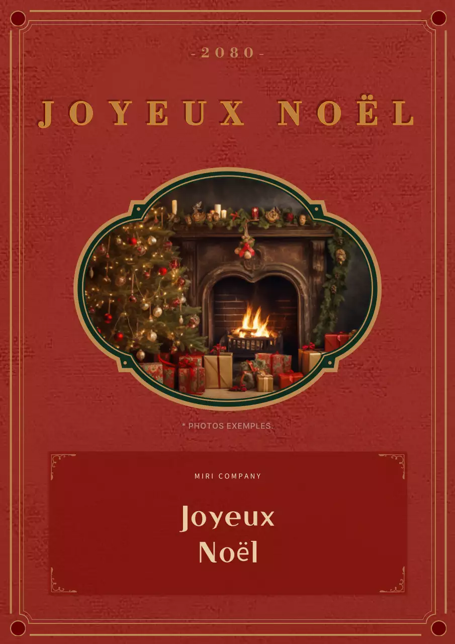 Carte de Noël classique rouge