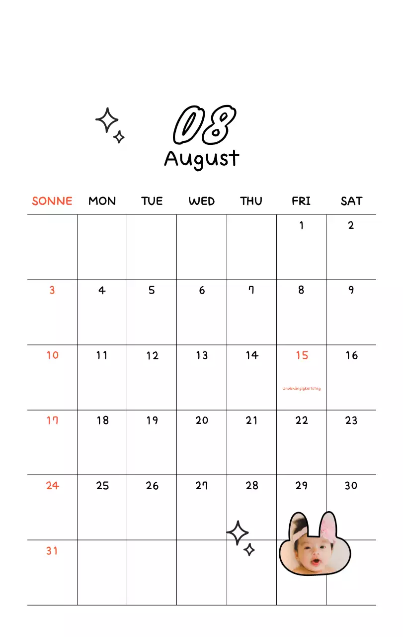 Niedlicher Neujahrs-Fotokalender