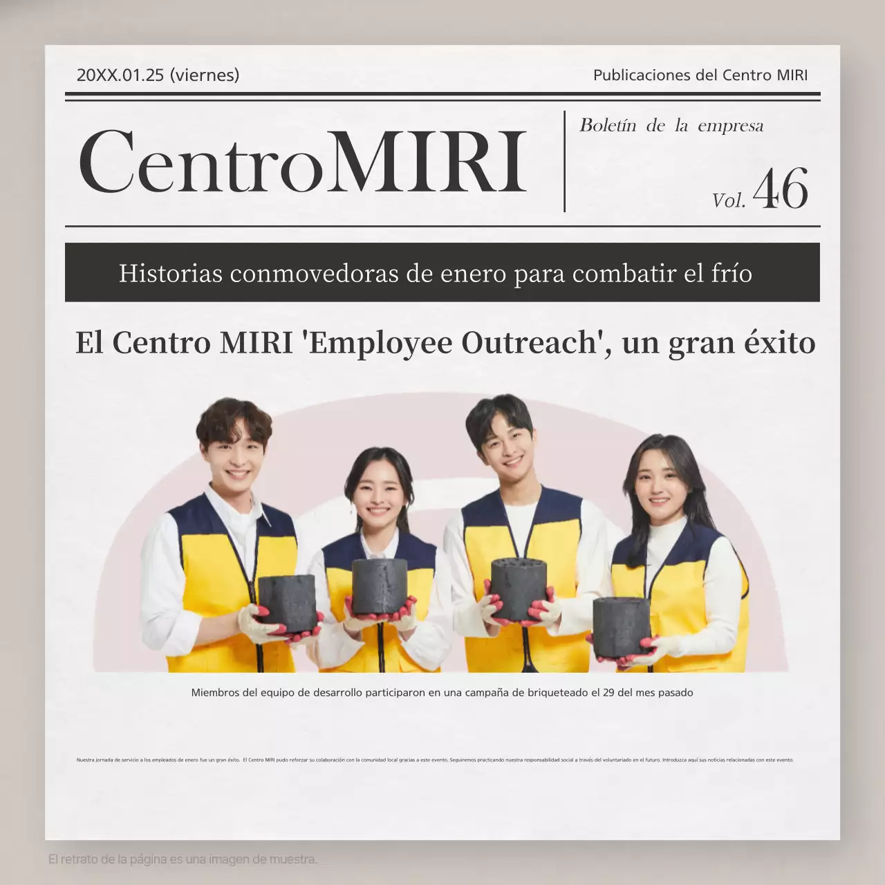 Boletín de Voluntariado Beige Basic