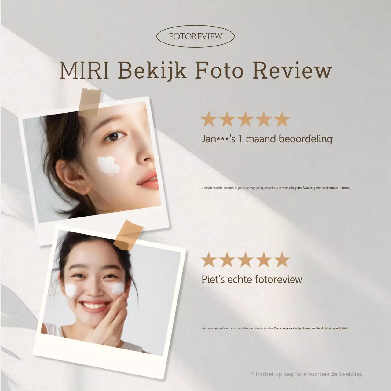 Beige Modern Review Advertentie