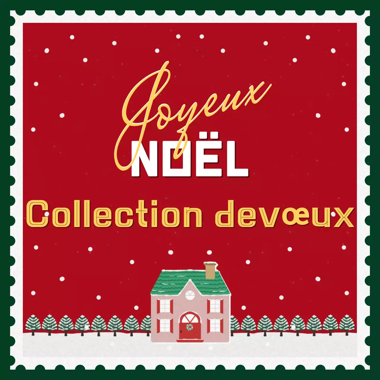 Carte postale rouge de Noël