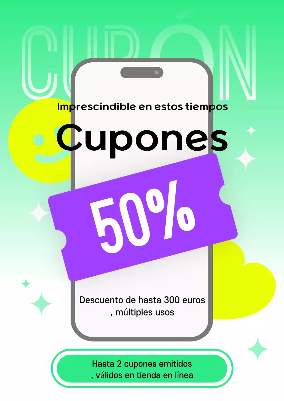 Promocione los cupones con un toque de estilo amarillo y morado