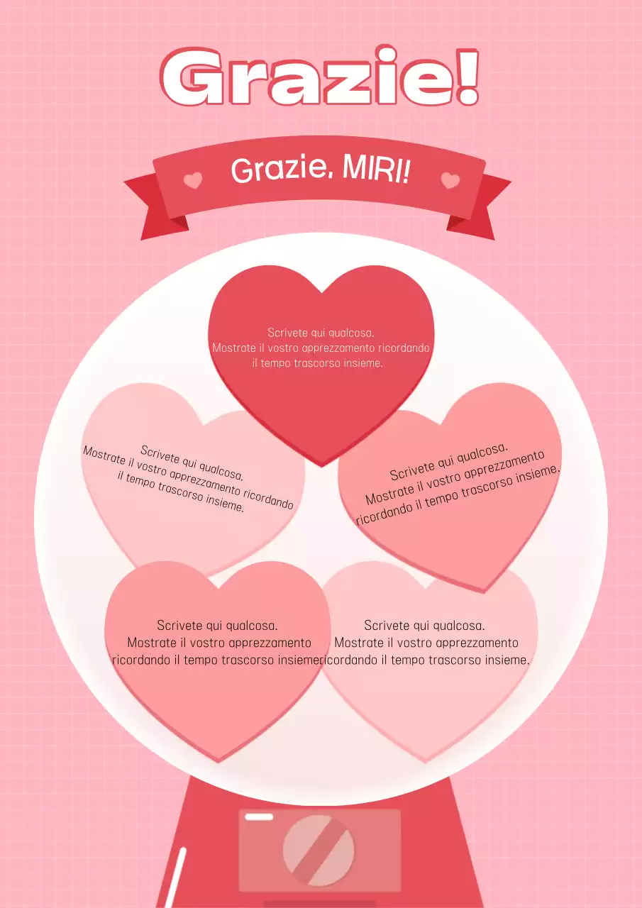 Un adorabile biglietto di ringraziamento rosa