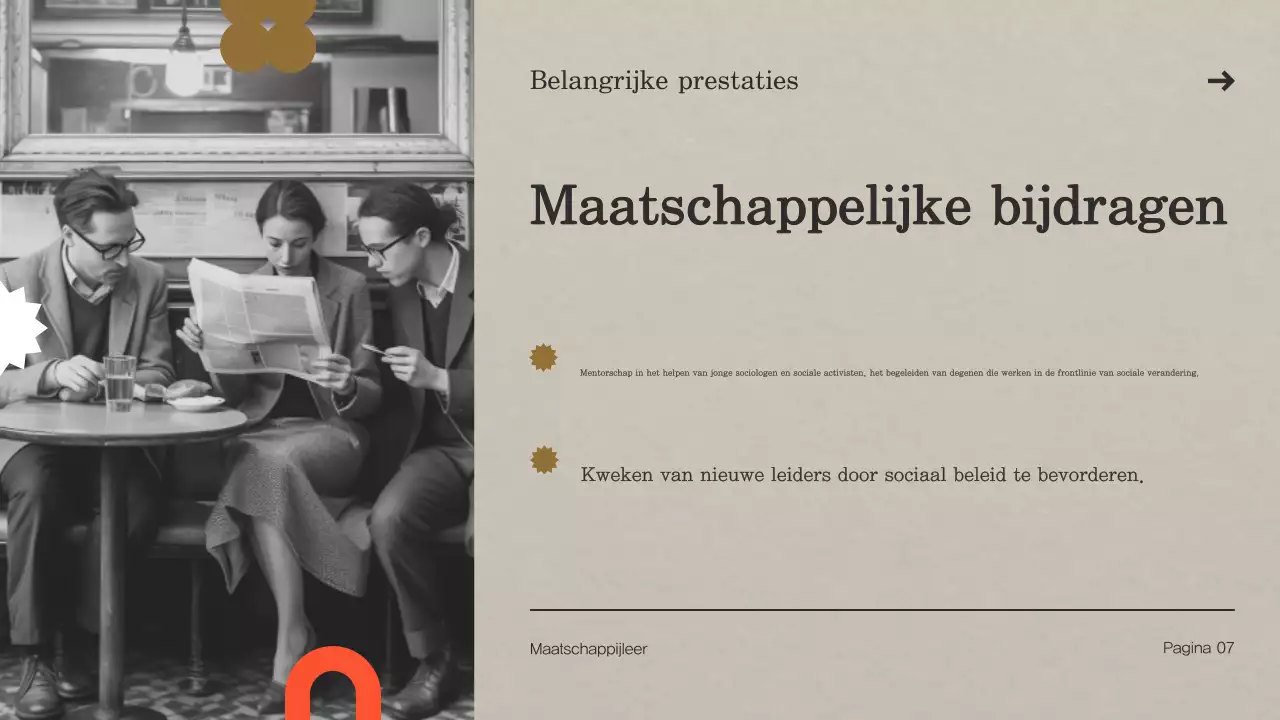 beige vintage biografie presentatie sjabloon