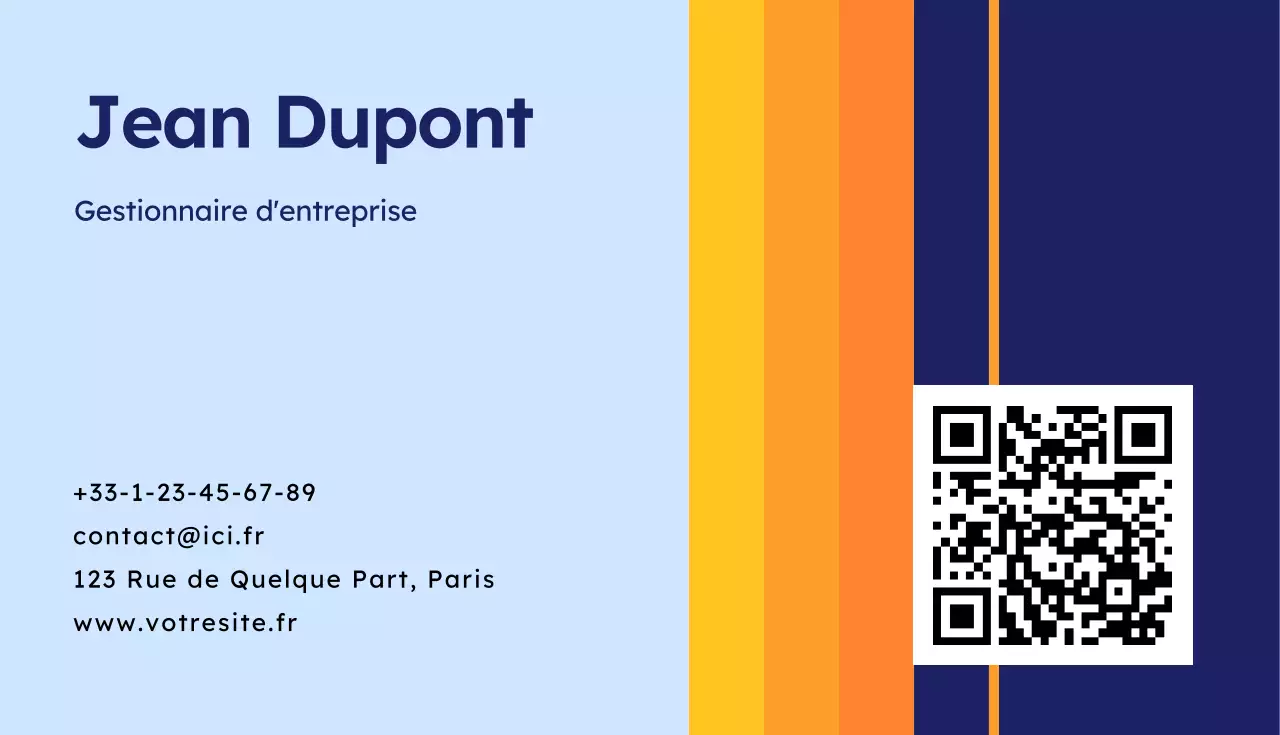 carte de visite moderne bleue